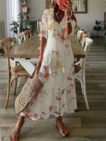 Megan | Robe longue bohème de printemps