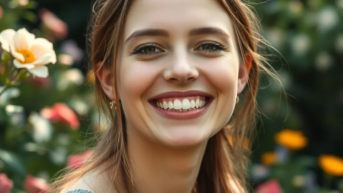 Jeune femme avec une peau saine et éclatante.