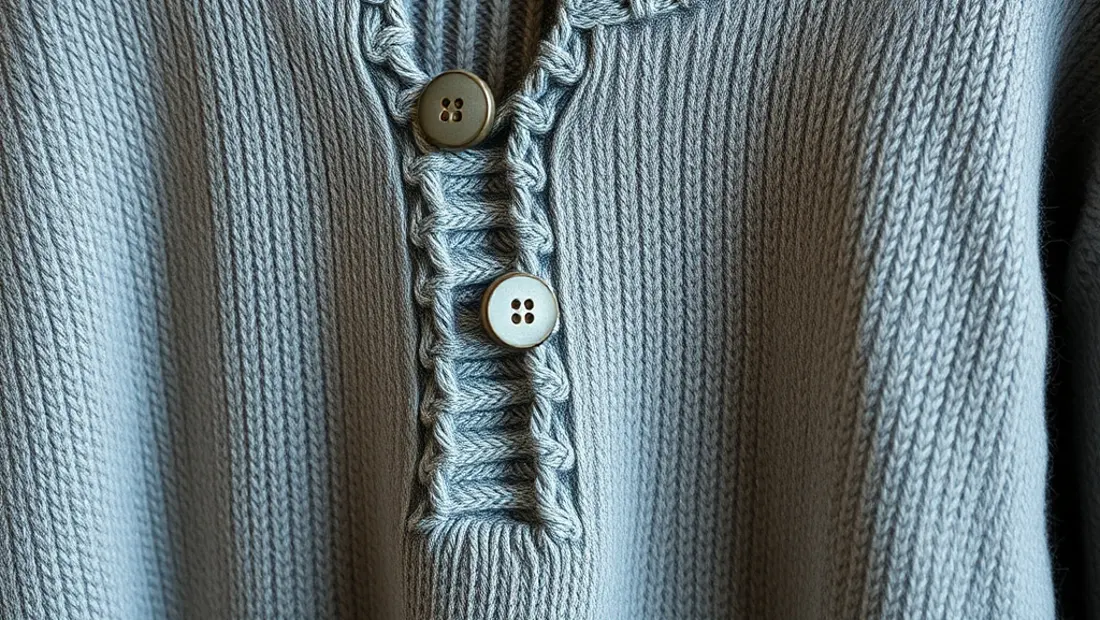 Pull en laine grise avec boutons en argent